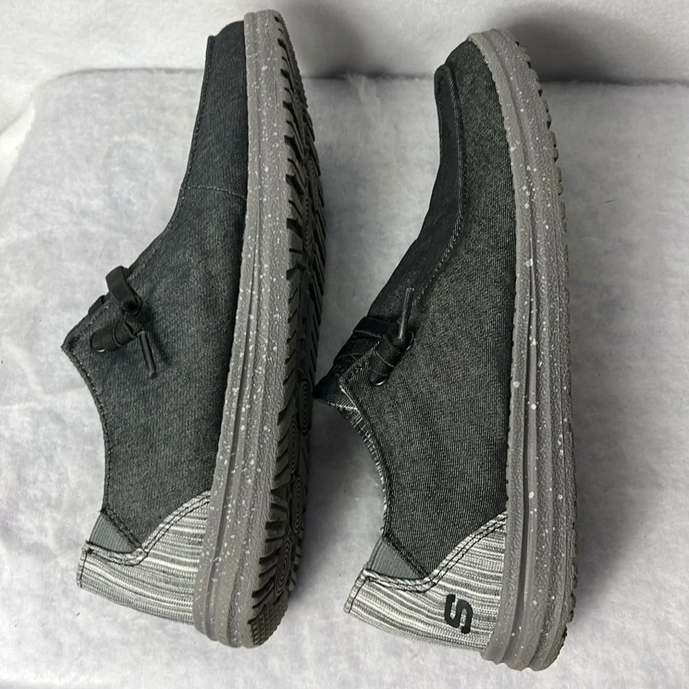 Skechers Mens Slip On Relaxed Fit Melson Chad Sneaker Size 8‎ Grey Memory Foam